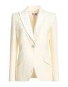 Gai Mattiolo Woman Suit Jacket Cream Size 6 Polyester In White