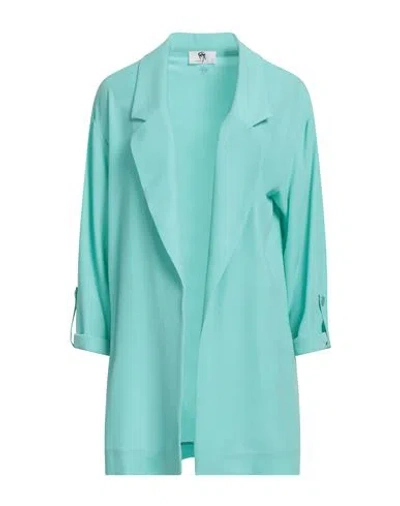 Gai Mattiolo Woman Blazer Turquoise Size 8 Polyester, Elastane In Blue