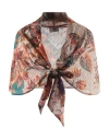 Gai Mattiolo Woman Cape Rust Size 4 Polyester, Polyamide In Red