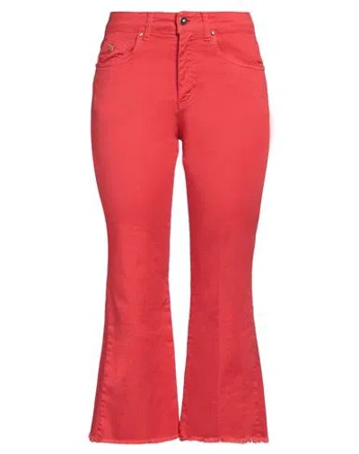 Gai Mattiolo Woman Jeans Tomato Red Size 6 Cotton, Elastane