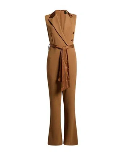 Gai Mattiolo Woman Jumpsuit Camel Size 6 Polyester, Elastane In Brown