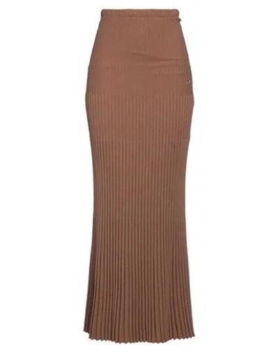 Gai Mattiolo Woman Maxi Skirt Camel Size L Polyamide, Viscose, Wool, Cashmere, Polyester In Beige