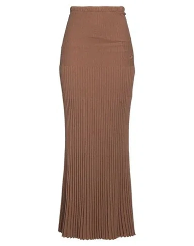 Gai Mattiolo Woman Maxi Skirt Camel Size L Polyamide, Viscose, Wool, Cashmere, Polyester In Brown