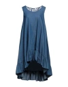 Gai Mattiolo Woman Mini Dress Blue Size 12 Polyester, Elastane, Cotton In Blue
