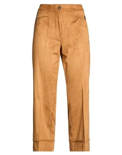 Gai Mattiolo Woman Pants Camel Size 12 Polyester, Elastane In Neutral