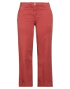 Gai Mattiolo Woman Pants Rust Size 12 Cotton, Elastane In Red