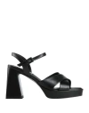 Gai Mattiolo Woman Sandals Black Size 8 Leather
