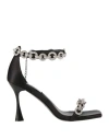 Gai Mattiolo Woman Sandals Black Size 8 Textile Fibers In Black
