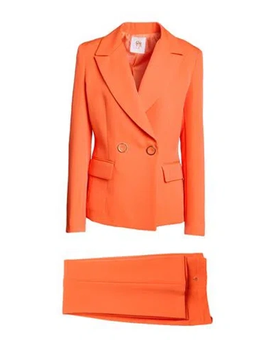 Gai Mattiolo Woman Suit Orange Size 10 Polyester, Elastane