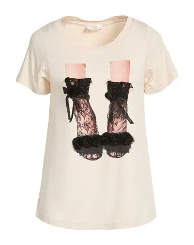 Gai Mattiolo Woman T-shirt Cream Size 10 Viscose, Elastane In White