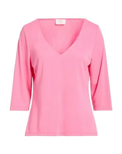 Gai Mattiolo Woman T-shirt Pink Size 10 Polyester, Elastane