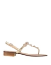 Gai Mattiolo Woman Thong Sandal Gold Size 8 Textile Fibers In Gold