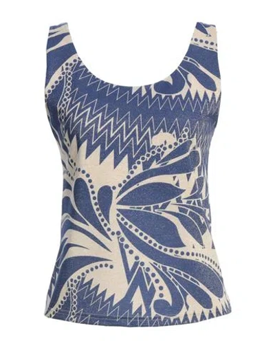 Gai Mattiolo Woman Top Blue Size 6 Polyester, Nylon, Elastane