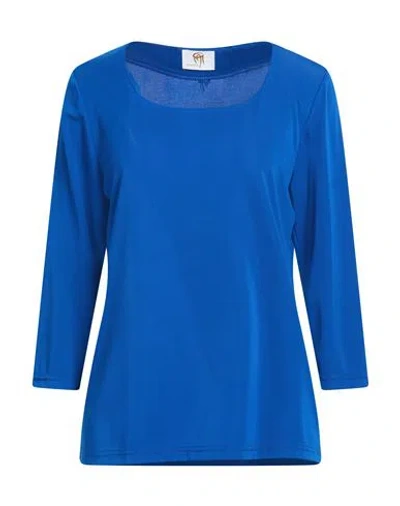 Gai Mattiolo Woman Top Bright Blue Size 8 Polyester, Elastane