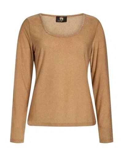 Gai Mattiolo Woman Top Camel Size 8 Polyester, Viscose, Nylon, Elastane In Brown