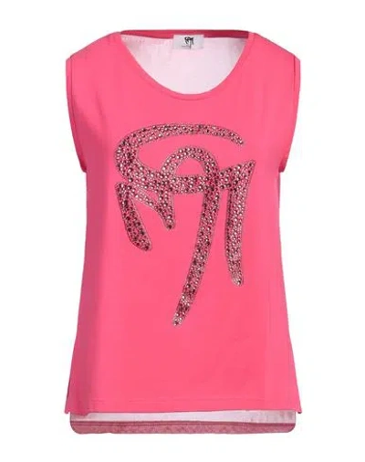 Gai Mattiolo Woman Top Fuchsia Size 10 Cotton, Elastane In Pink