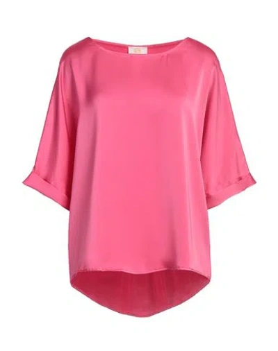 Gai Mattiolo Woman Top Fuchsia Size 16 Polyester In Pink