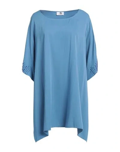 Gai Mattiolo Woman Top Pastel Blue Size 14 Viscose