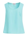 Gai Mattiolo Woman Top Turquoise Size 12 Polyester In Blue