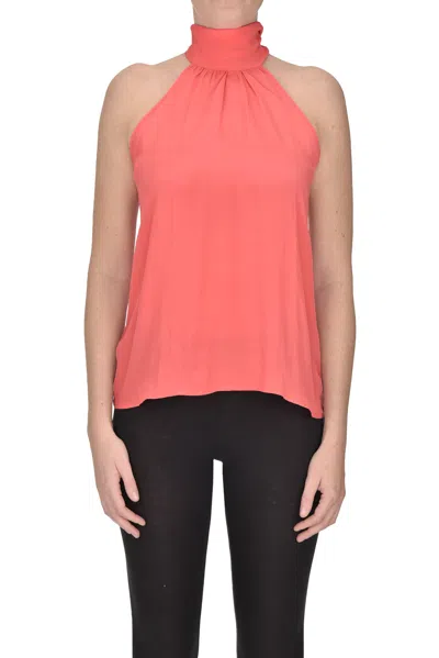 Gaia Boldetti Crepè Silk Top In Salmon