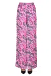 Gaia Boldetti Printed Satin Trousers In Pink