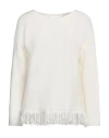 Gaia Life Woman Sweater Ivory Size 10 Merino Wool, Viscose, Polyamide, Cashmere In White