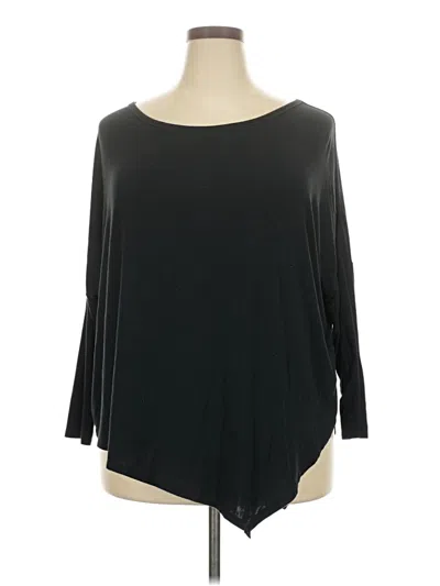 Pre-owned Gaiam 3/4 Sleeve T-shirt In Black
