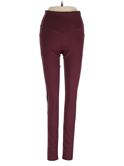 Pre-owned Gaiam Active Pants In Burgundy