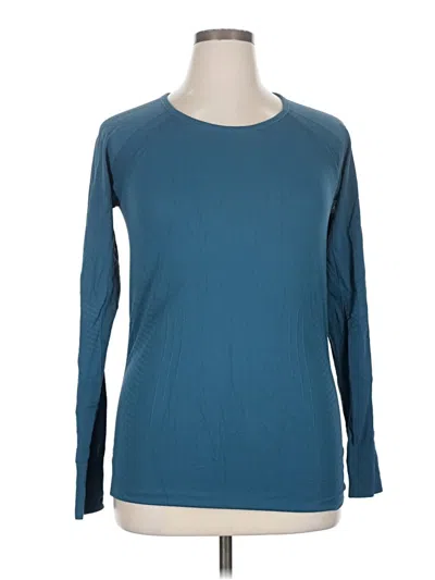 Pre-owned Gaiam Long Sleeve T-shirt In Blue