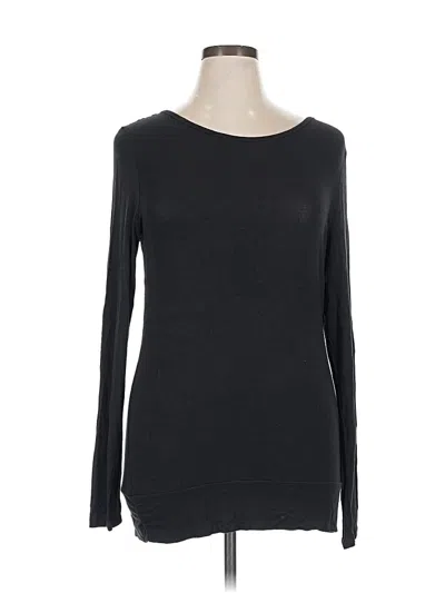 Pre-owned Gaiam Long Sleeve Top Black Boatneck Tops
