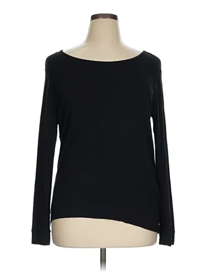 Pre-owned Gaiam Long Sleeve Top Black Boatneck Tops