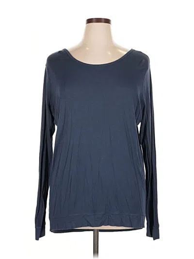 Pre-owned Gaiam Long Sleeve Top Blue Boatneck Tops