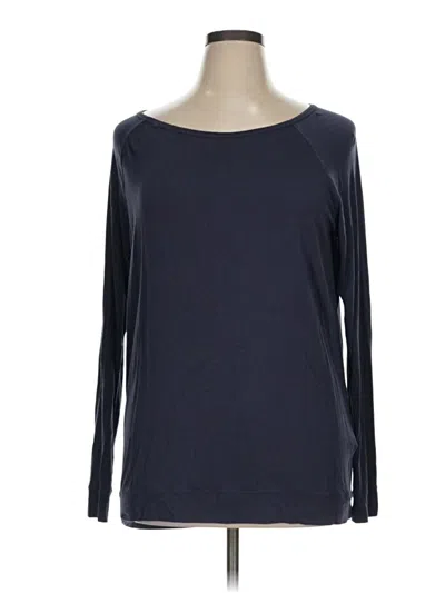 Pre-owned Gaiam Long Sleeve Top Blue Boatneck Tops