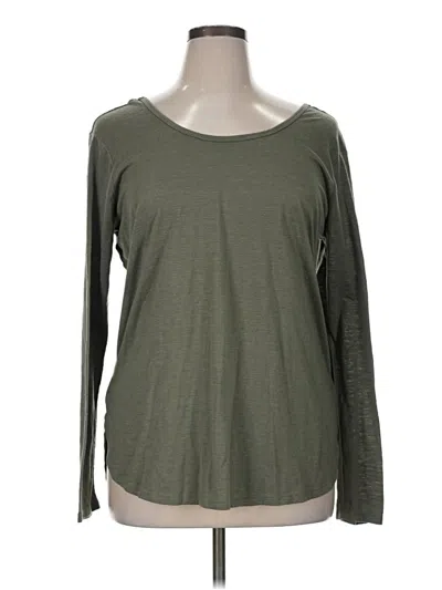 Pre-owned Gaiam Long Sleeve Top Green Scoop Neck Tops