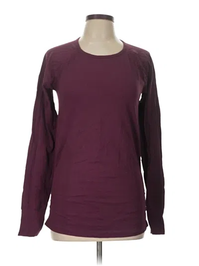 Pre-owned Gaiam Long Sleeve T-shirt In Burgundy