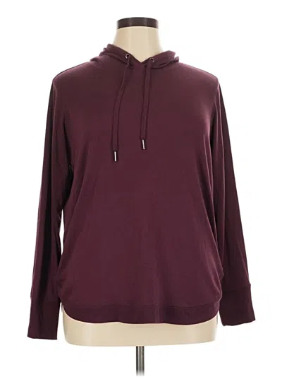 Pre-owned Gaiam Pullover Hoodie In Burgundy