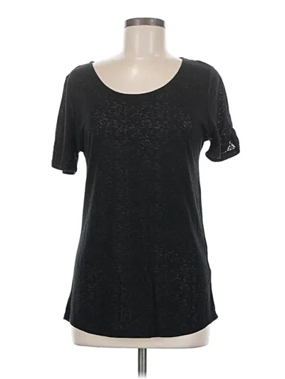 Pre-owned Gaiam Short Sleeve Top Black Scoop Neck Tops