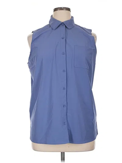Pre-owned Gaiam Sleeveless Blouse In Blue