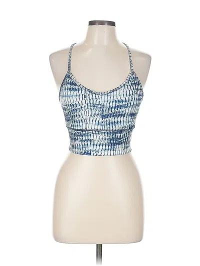 Pre-owned Gaiam Tank Top Blue Halter Neckline Tops