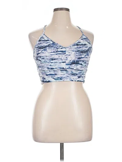 Pre-owned Gaiam Tank Top Blue Halter Neckline Tops