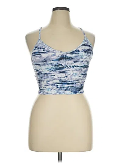 Pre-owned Gaiam Tank Top Blue Halter Neckline Tops
