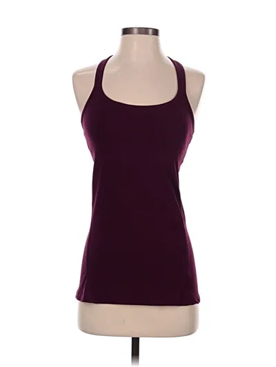 Pre-owned Gaiam Tank Top Burgundy Halter Neckline Tops