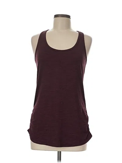 Pre-owned Gaiam Tank Top Burgundy Halter Neckline Tops
