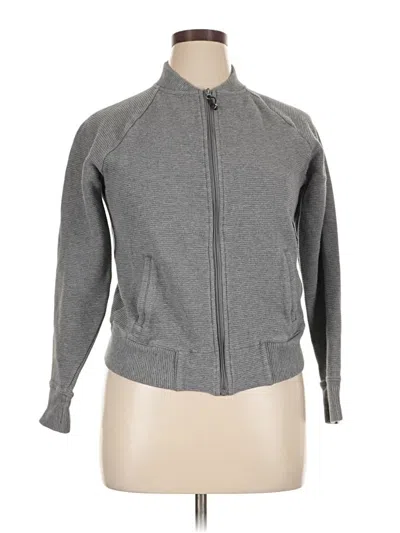 Pre-owned Gaiam Track Jacket In Gray
