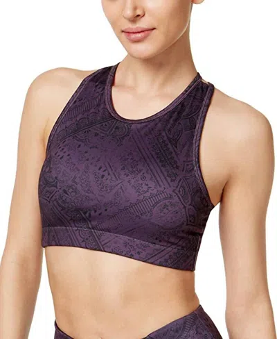Gaiam Women's Printed Low Impact Sports Bra In Violet Adorned Print In Blue