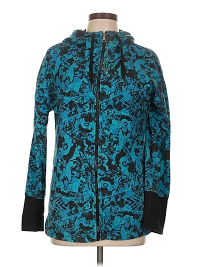 Pre-owned Gaiam Zip Up Hoodie In Teal