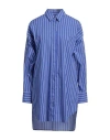 Gaiavittoria Woman Shirt Azure Size M Cotton In Blue