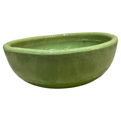 Pre-owned Gainey Pottery Mid-century Mod Style Gainey Glazed Art Pottery Architectural Green Planter Pot