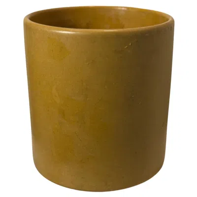 Pre-owned Gainey Pottery Rare Vintage Gainey Ceramics Planter – Ochre Yellow, Mid-century Modern Pot In Brown
