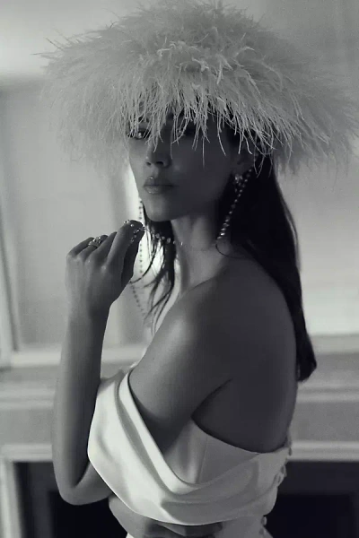 Gaios Seraphina Feather Hat In White